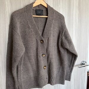 Zara Taupe Knit wool Cardigan